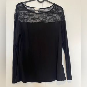 H&M Top with Lace Yoke size large